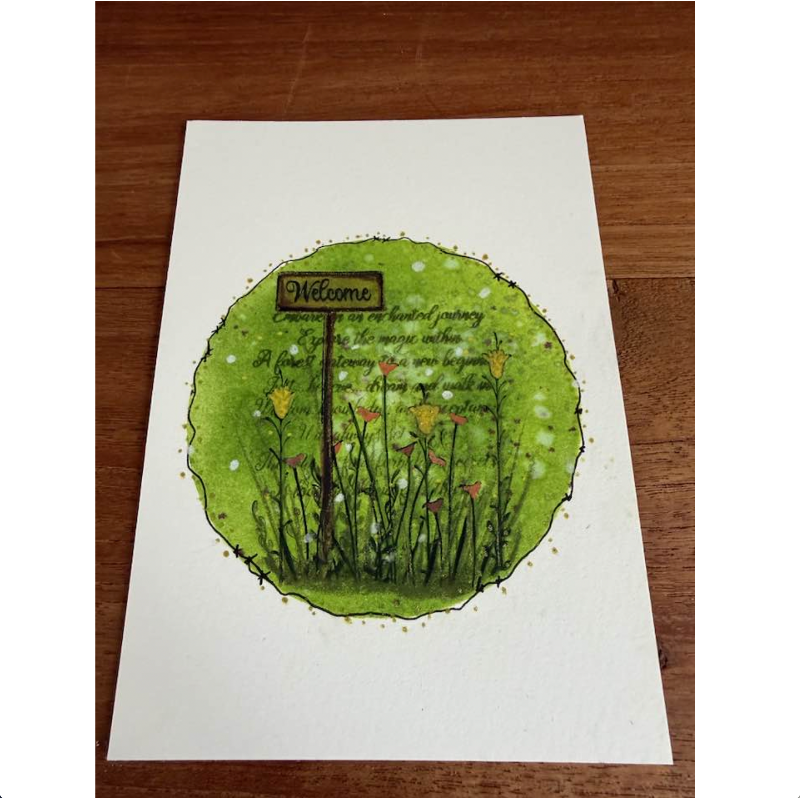 Lavinia Stamps Welcome Clear Stamp lav1049 green background