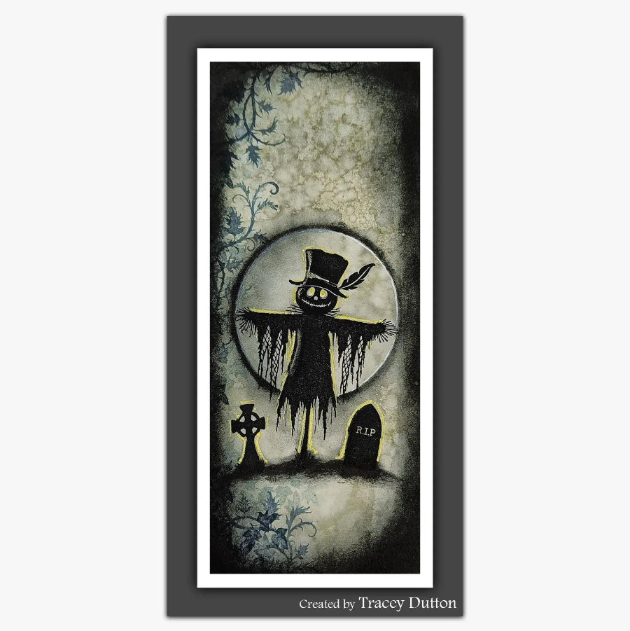 Lavinia Stamps Whimsy Hats Clear Stamps lav1081 full moon gravestones card tracey dutton