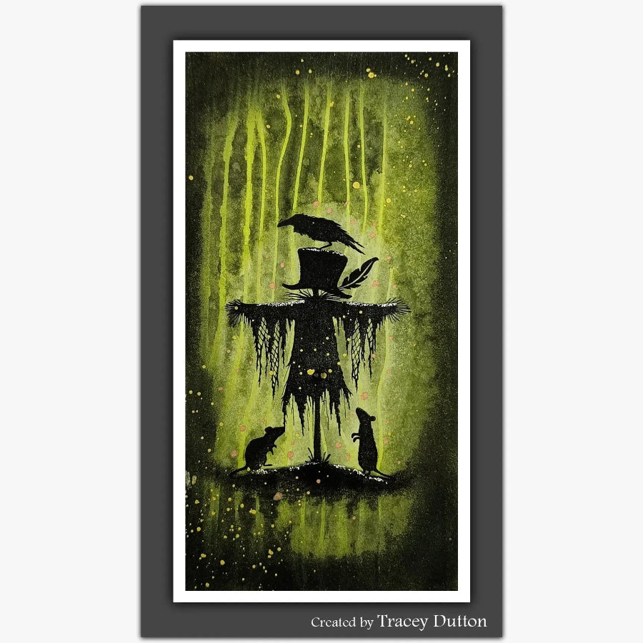 Lavinia Stamps Whimsy Hats Clear Stamps lav1081 green light background card tracey dutton