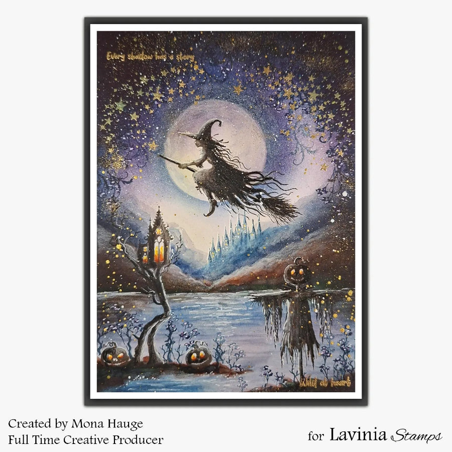 Lavinia Stamps Wild At Heart Clear Stamps lav1082 full moon gold stars card mona hauge