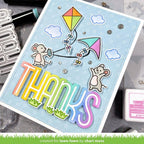 Lawn Fawn Whoosh, Kites! Clear Stamps Dies and Coloring Stencils Bundle Thanks | color-code:alt1