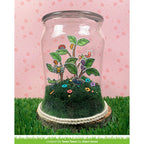 Lawn Fawn A Bug Deal Clear Stamps lf2221 Terrarium altered art piece featuring bugs and plants and peat moss
