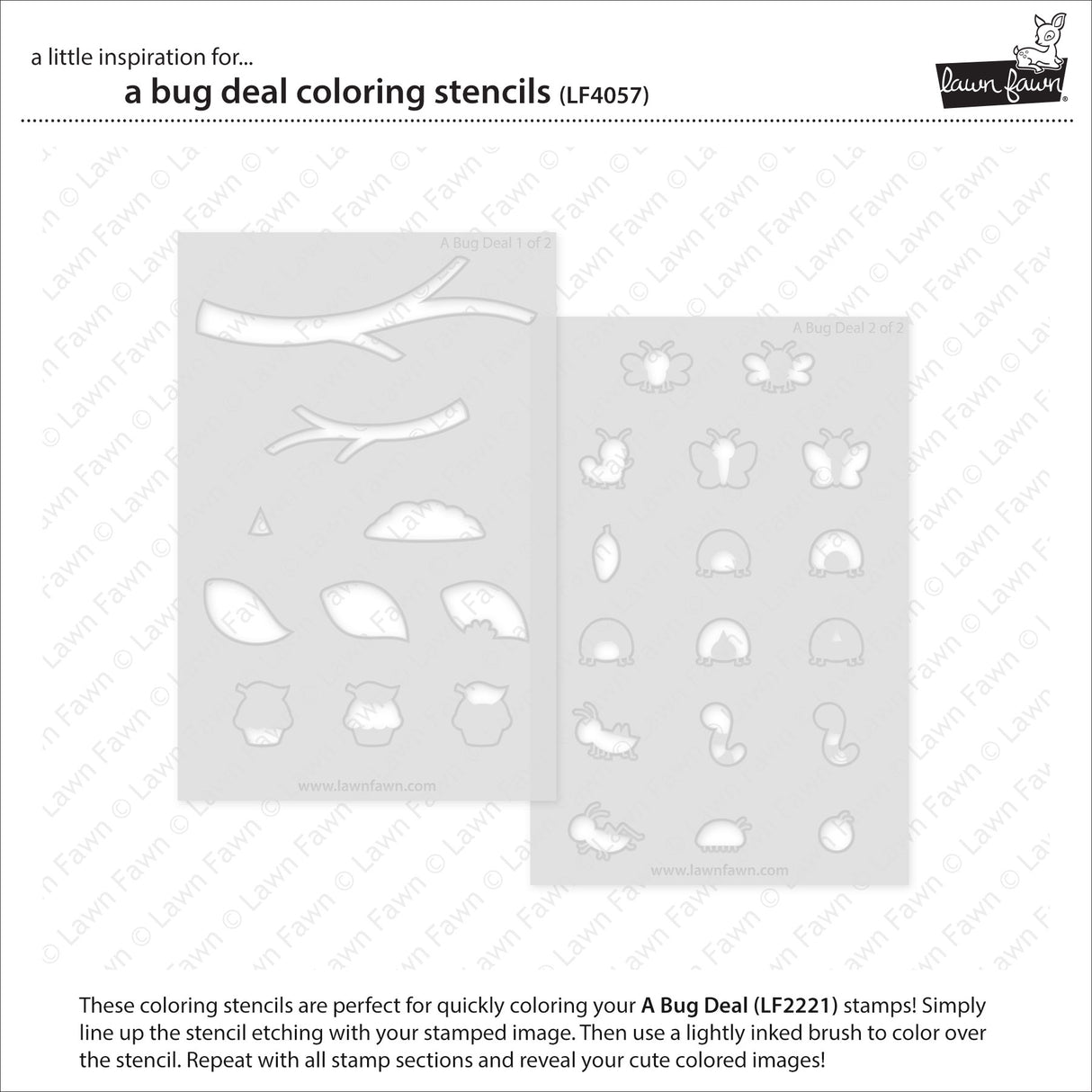 Lawn Fawn A Bug Deal Coloring Stencils lf4057 individual stencils