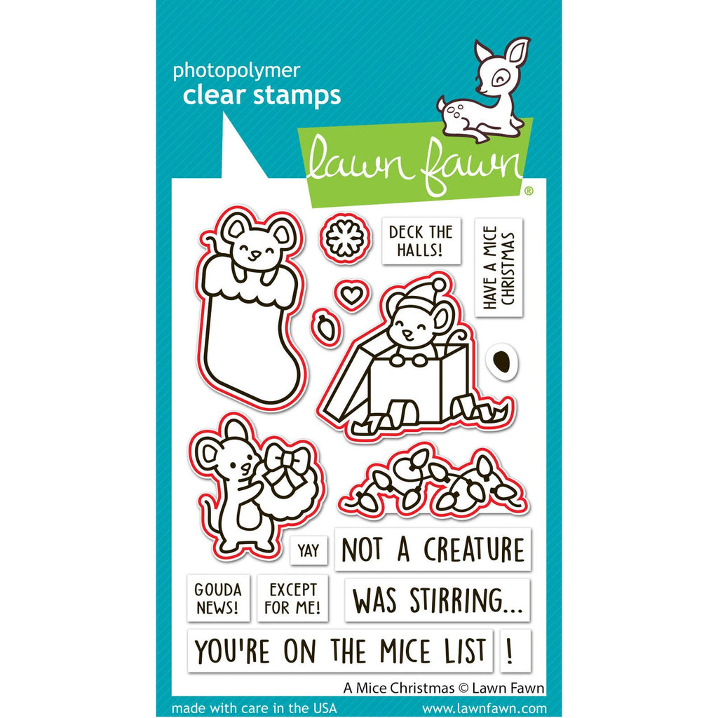 Lawn Fawn A Mice Christmas Dies lf4266 red lines indicate dies