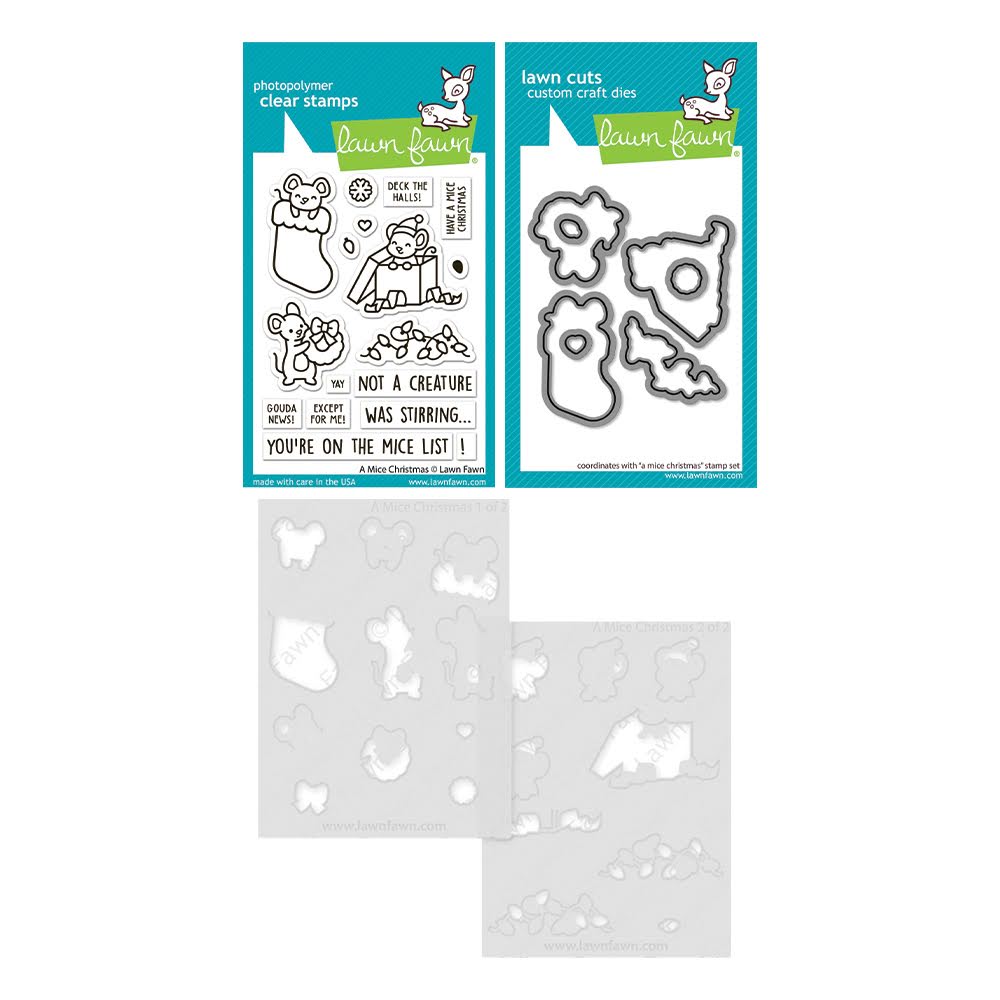 Lawn Fawn A Mice Christmas Stamps Dies and Stencils