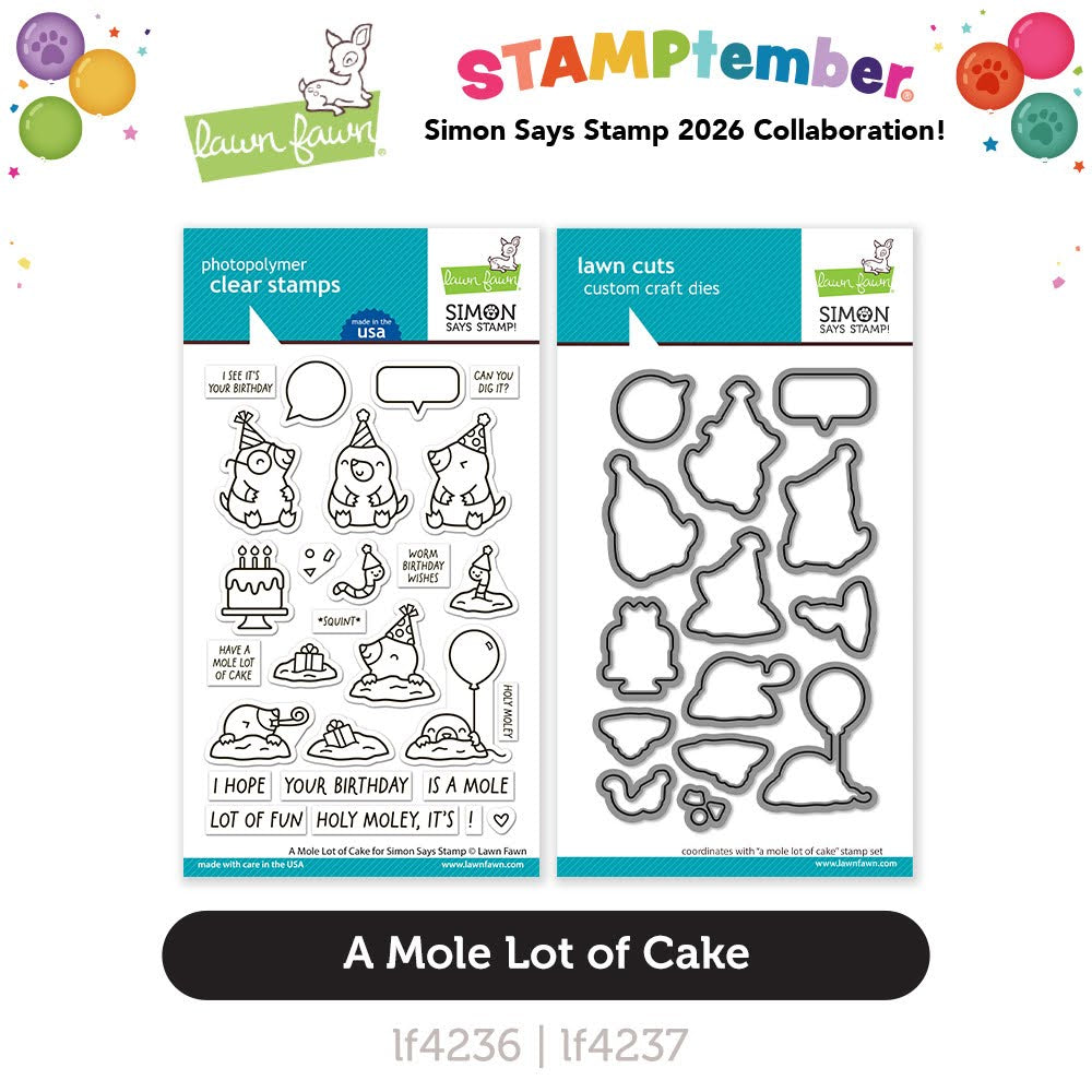 Lawn Fawn A Mole Lot of Cake STAMPtember Exclusive Stamps and Dies