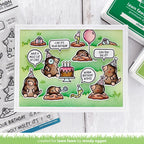 Lawn Fawn A Mole Lot of Cake STAMPtember Exclusive Stamps and Dies Critter Birthday Card Mindy Eggen | color-code:ALT03