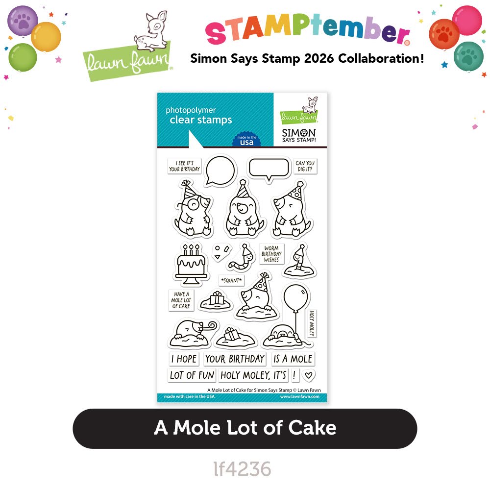 Lawn Fawn A Mole Lot of Cake STAMPtember Exclusive Stamps lf4236