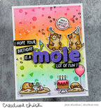 Lawn Fawn A Mole Lot of Cake STAMPtember Exclusive Stamps lf4236 Critter Birthday Card Jenn Shurkus