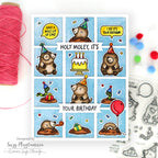 Lawn Fawn A Mole Lot of Cake STAMPtember Exclusive Stamps lf4236 Critter Birthday Card Suzy Plantamura