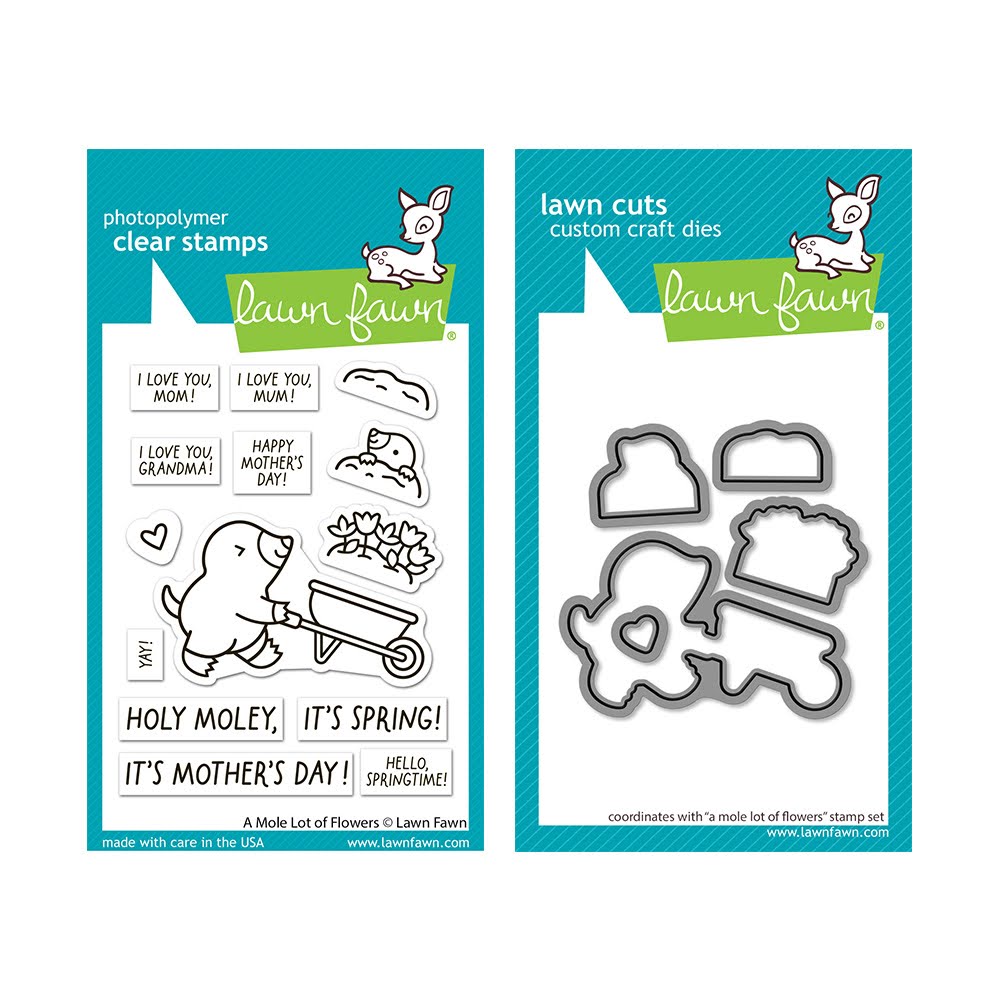 Lawn Fawn A Mole Lot of Flowers Stamps and Dies