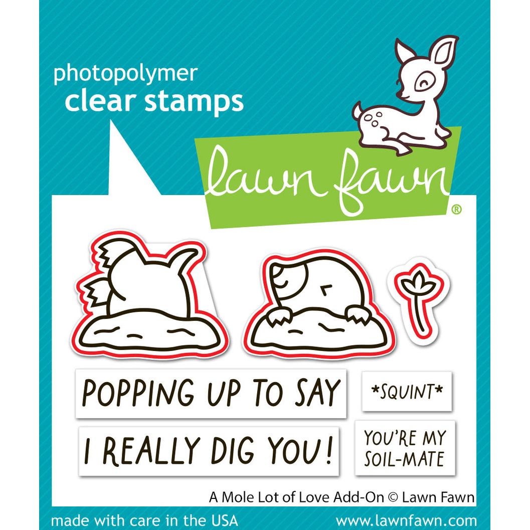 Lawn Fawn A Mole Lot of Love Add-On Dies lf3946 showing outlines of stamps that dies cut out