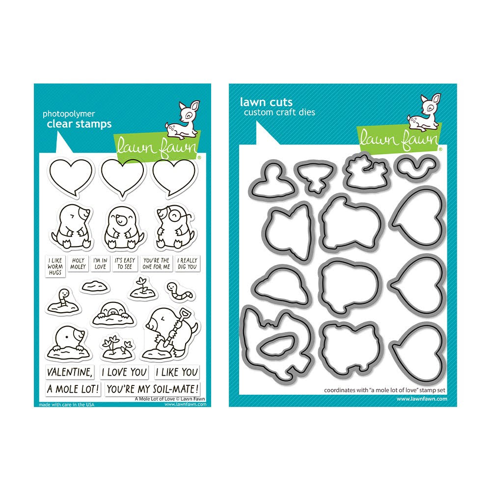 Lawn Fawn A Mole Lot of Love Stamps and Dies