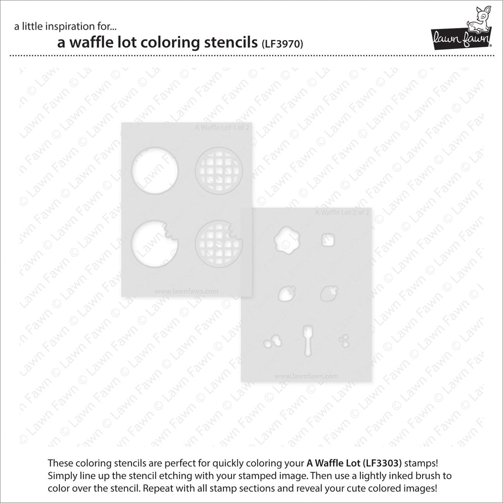 Lawn Fawn A Waffle Lot Coloring Stencils lf3970 set of 2