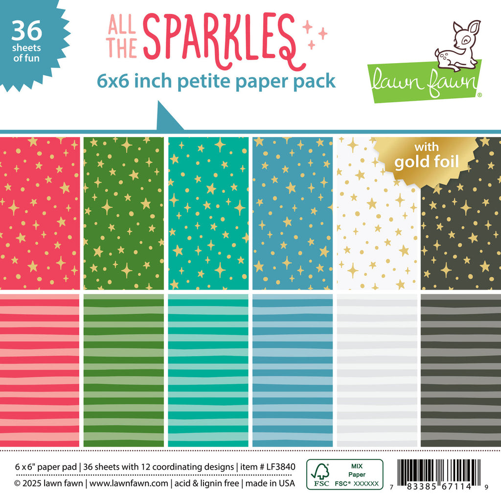 Lawn Fawn All The Sparkles 6x6 Inch Petite Paper Pack lf3840