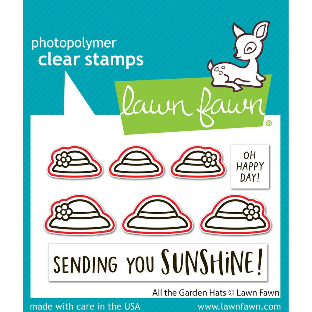 Lawn Fawn All the Garden Hats Dies lf4035 red outline indicating die cuts