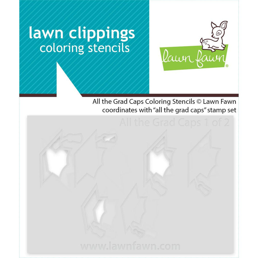 Lawn Fawn All the Grad Caps Coloring Stencils lf4081