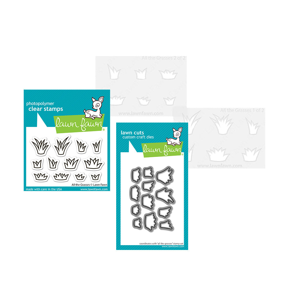 Lawn Fawn All the Grasses Stamps Dies and Coloring Stencils