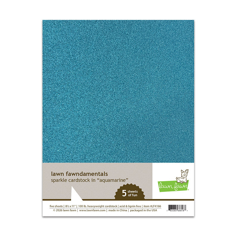 Lawn Fawn Aquamarine Sparkle Cardstock lf4166
