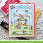 Lawn Fawn Backyard Bird Feeder Add-On Stamps Dies and Coloring Stencils Set chitter