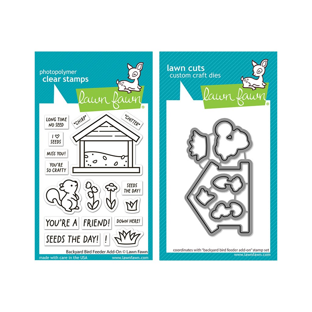 Lawn Fawn Backyard Bird Feeder Add-On Stamps and Dies