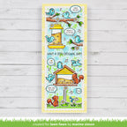 Lawn Fawn Backyard Bird Feeder Stamps and Dies spring is in the air