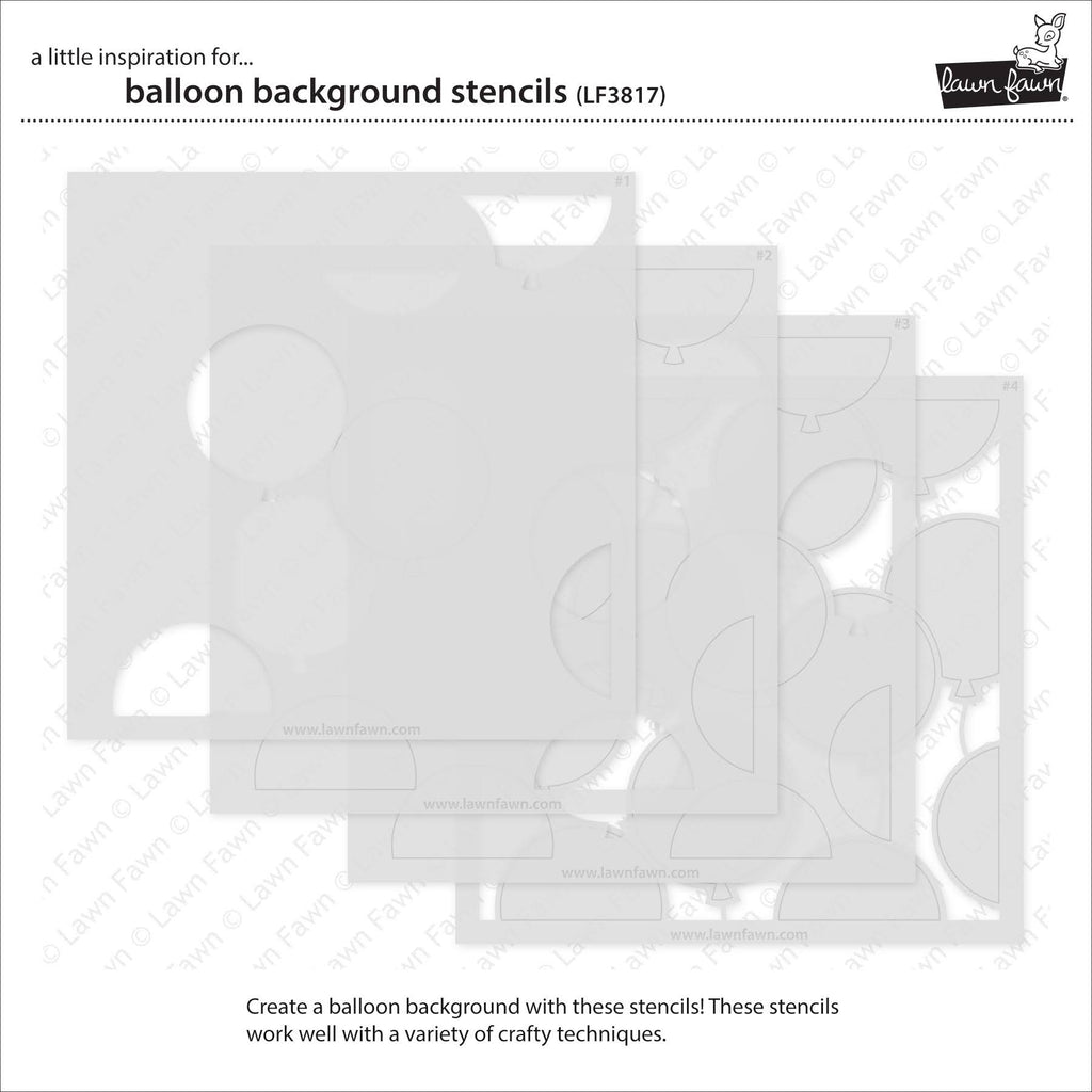 Lawn Fawn Balloon Background Layering Stencils lf3817 set of 4