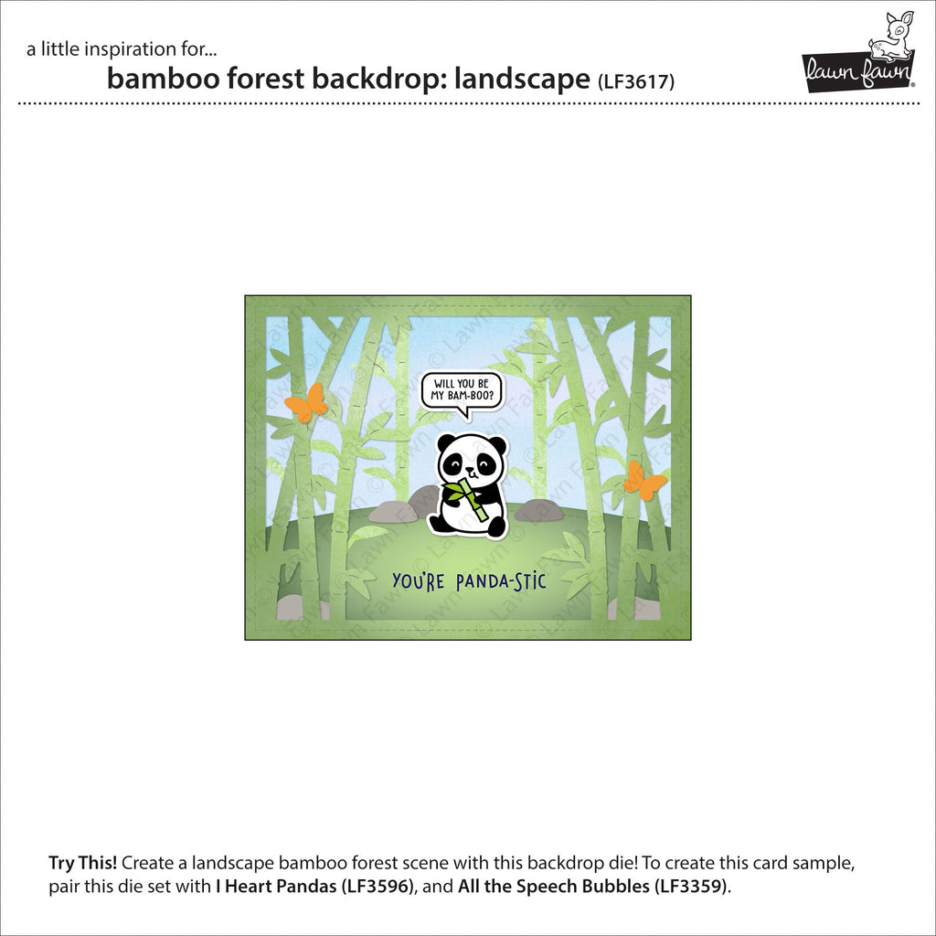 Lawn Fawn Bamboo Forest Backdrop: Landscape Dies lf3617 inspiration