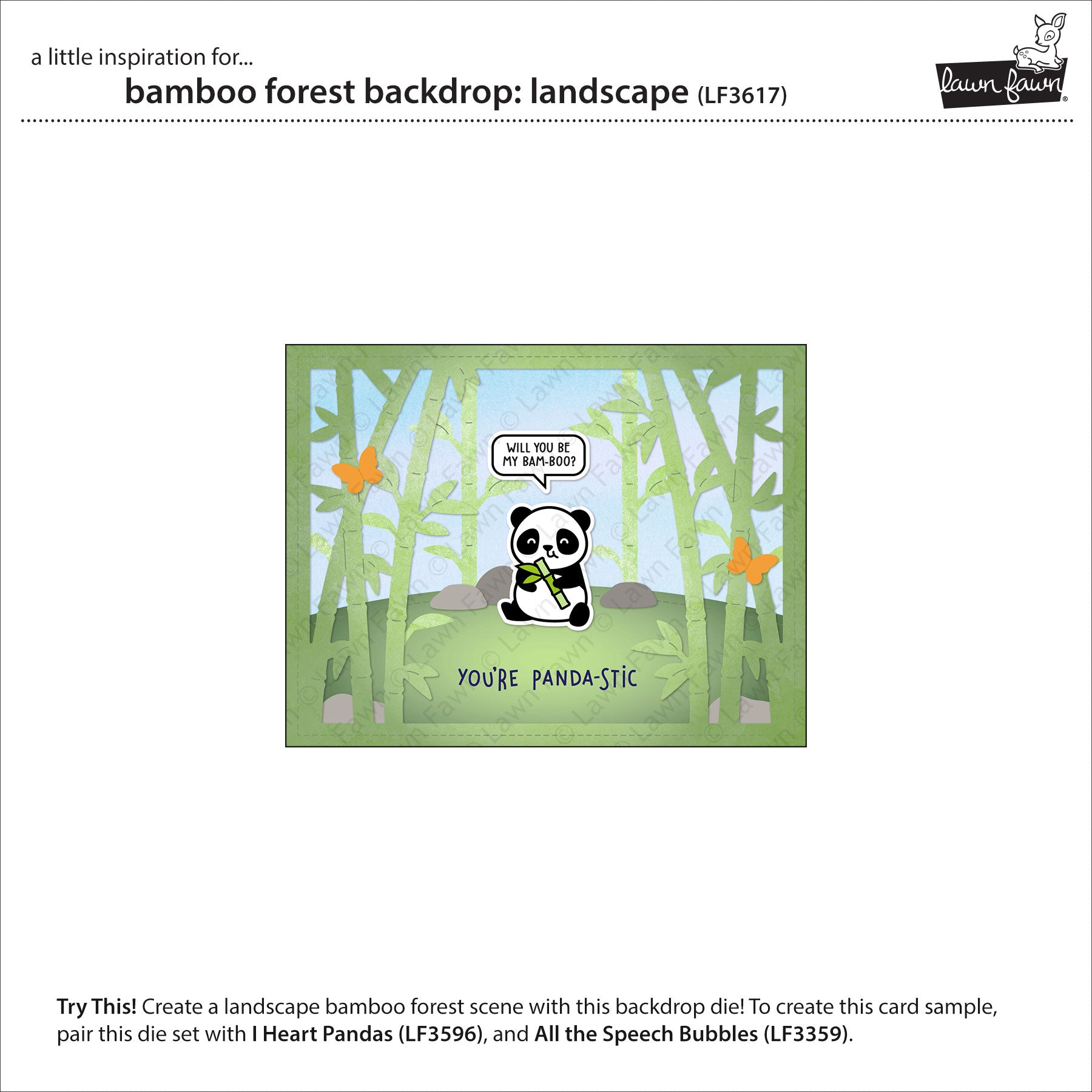 Lawn Fawn Bamboo Forest Backdrop: Landscape Dies lf3617 inspiration
