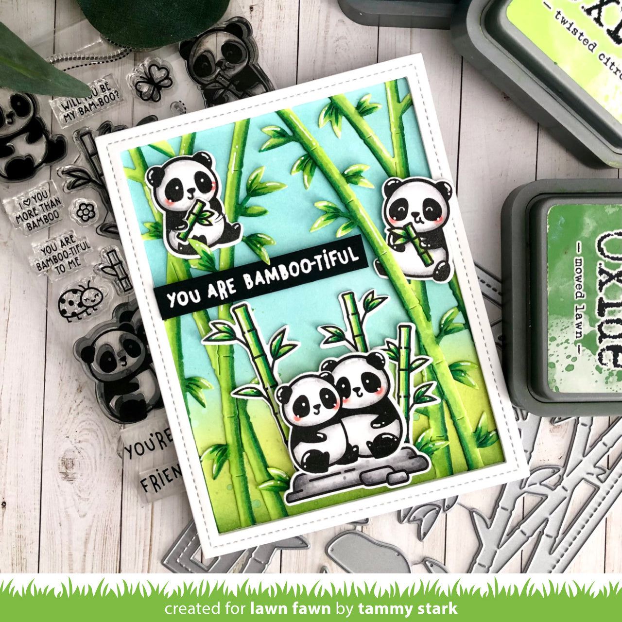 Lawn Fawn Bamboo Forest Backdrop: Portrait Dies lf3618 Bamboo-tiful