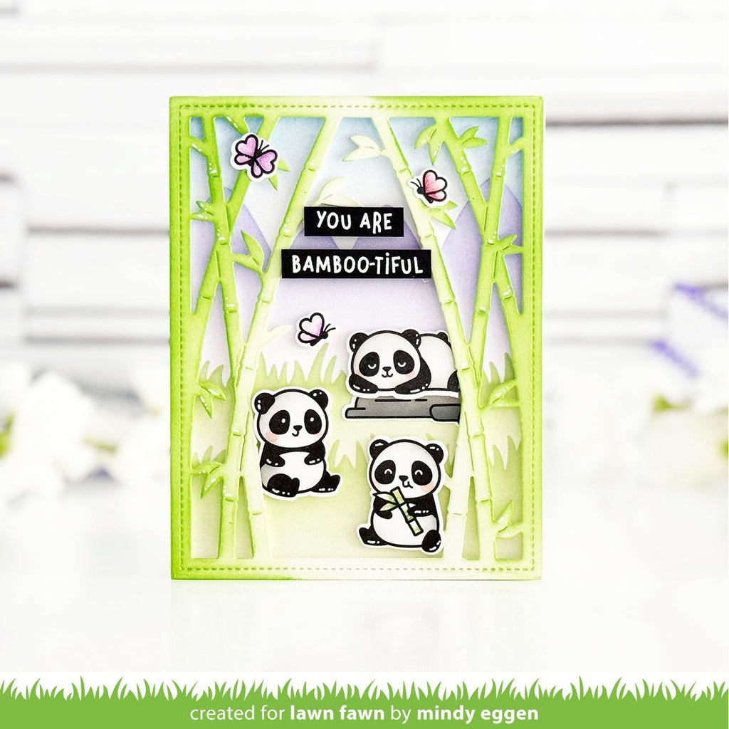 Lawn Fawn Bamboo Forest Backdrop: Portrait Dies lf3618 Bamboo-tiful 2