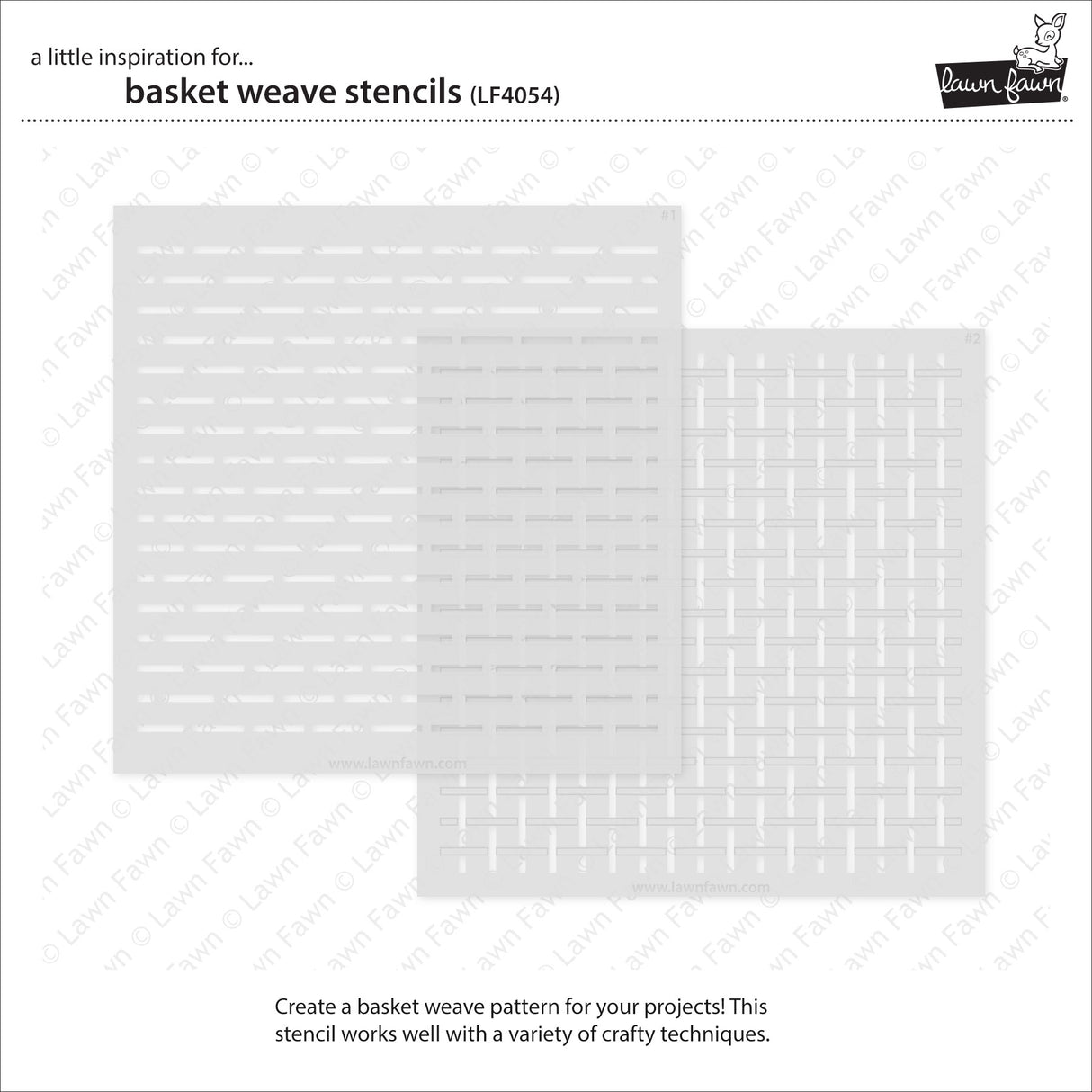 Lawn Fawn Basket Weave Stencils lf4054 individual stencils pictured