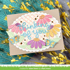 Lawn Fawn Basket Weave Stencils lf4054 thinking of you flower card
