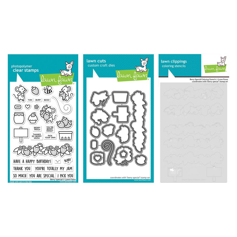 Lawn Fawn Berry Special Stamps Dies and Coloring Stencils Set
