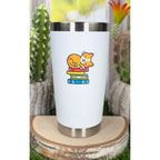 Lawn Fawn Book Stack Vinyl Sticker lf4284 shown on travel mug