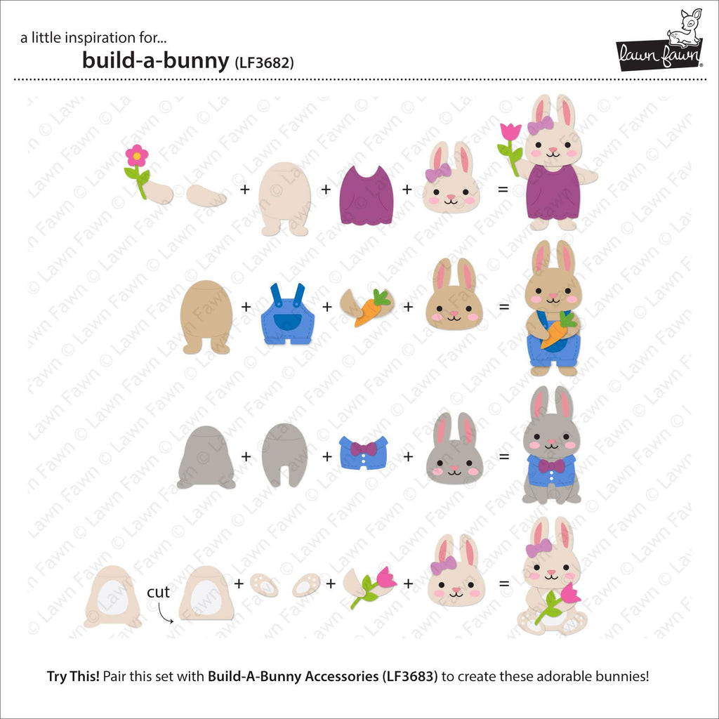 Lawn Fawn Build-A-Bunny Dies lf3682 Building Ideas