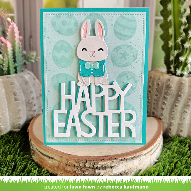Lawn Fawn Build-A-Bunny Dies lf3682 happy easter blue