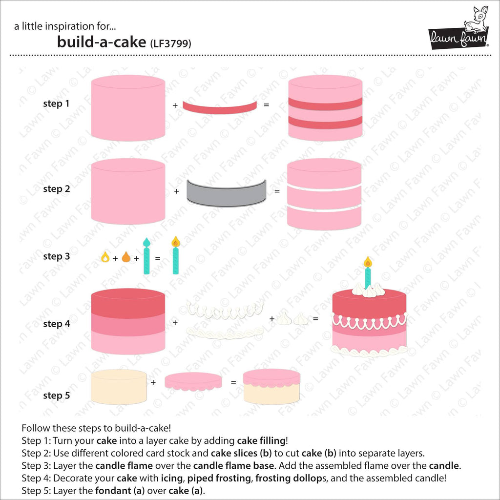 Lawn Fawn Build-A-Cake Dies lf3799 instructions