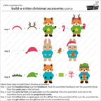 Instructions for building Christmas-themed animal accessories with fox, rabbit, and deer figures.