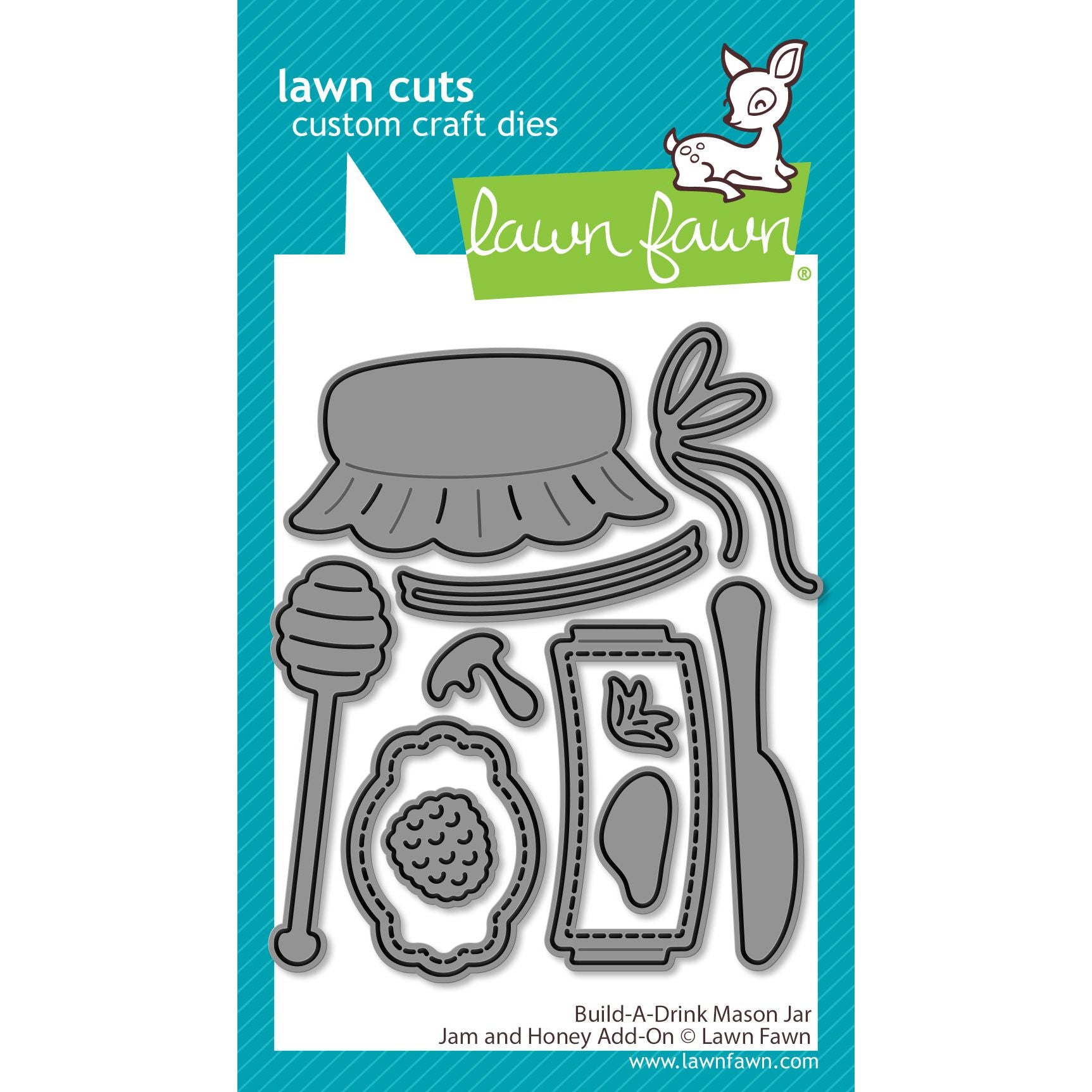 Lawn Fawn Build-A-Drink Mason Jar Jam and Honey Add-On Dies lf4133