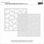 Lawn Fawn Butterfly Background Stencils lf4053 two individual stencils in set