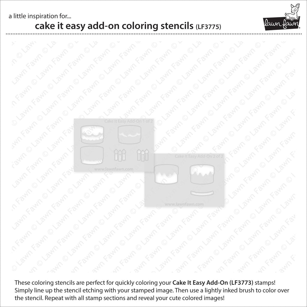 Lawn Fawn Cake It Easy Add-On Coloring Stencils lf3775 set of 2