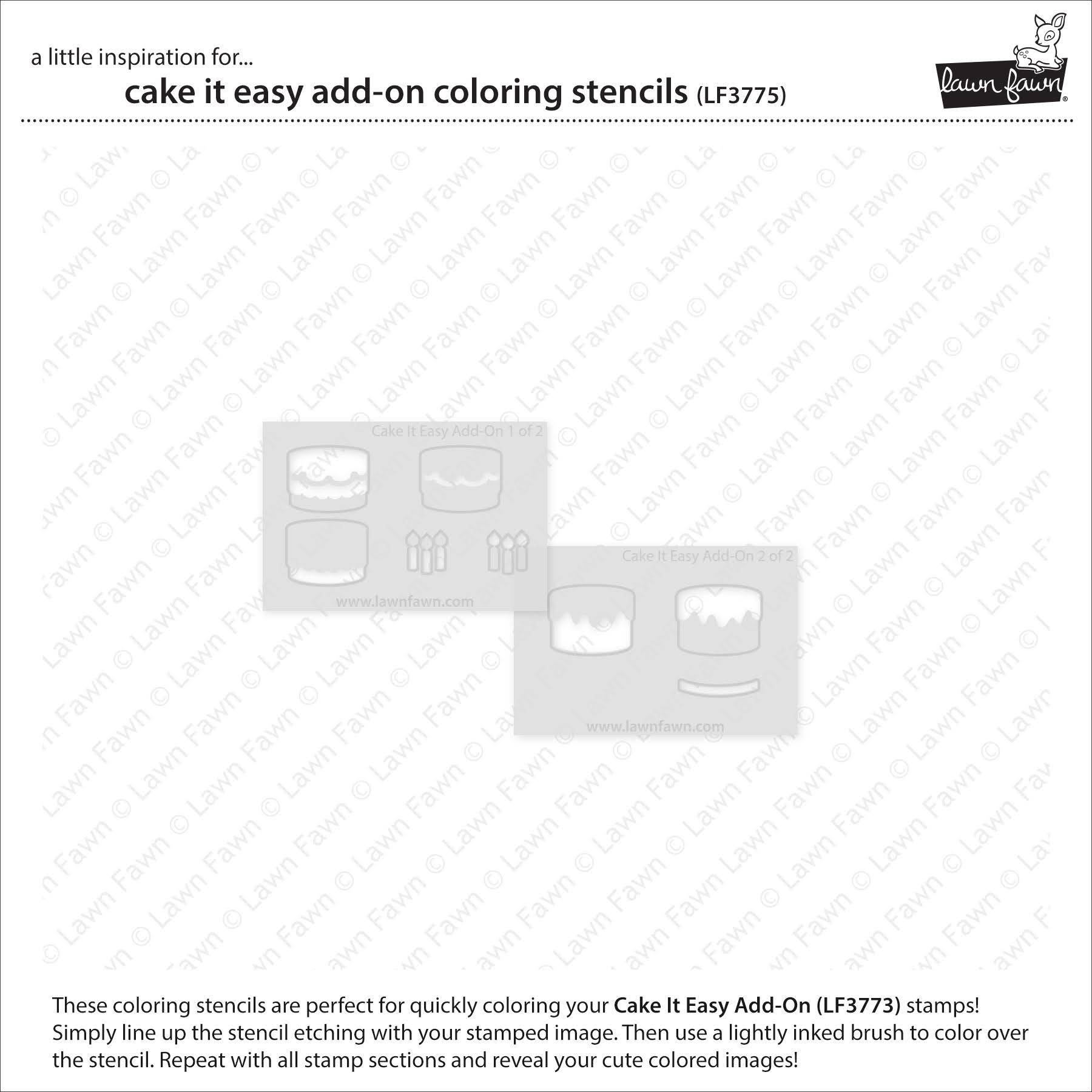 Lawn Fawn Cake It Easy Add-On Coloring Stencils lf3775 set of 2