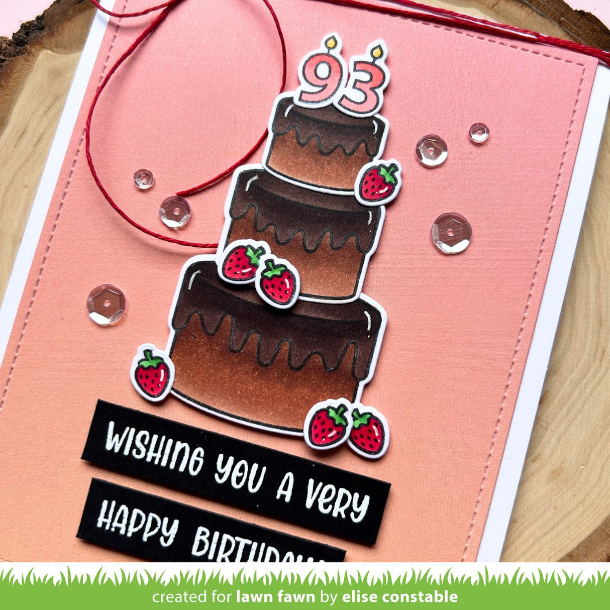 Lawn Fawn Cake It Easy Stamps and Dies cake day chocolate