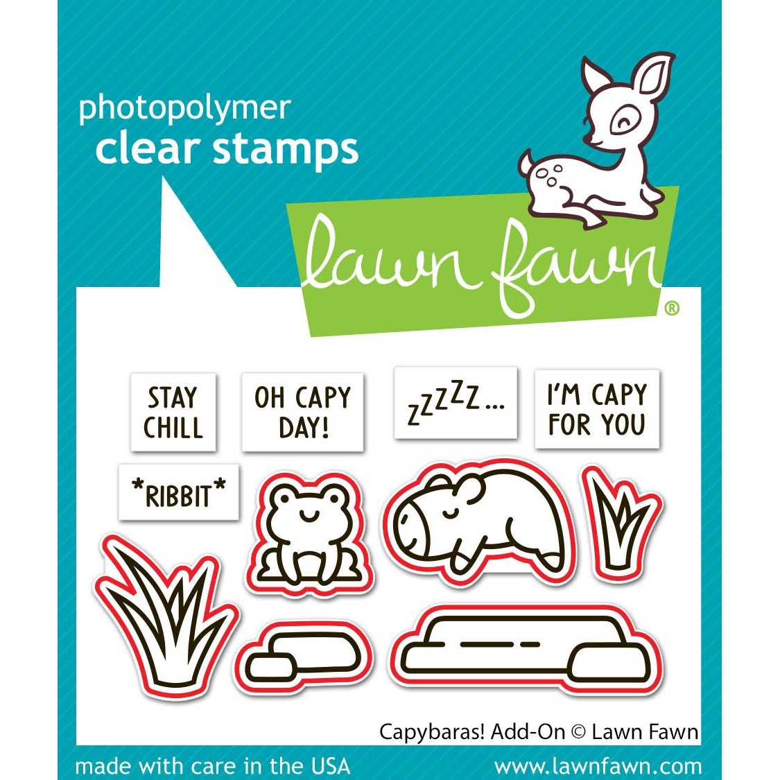 Lawn Fawn Capybaras! Add-On Dies lf3768 stamp outlines