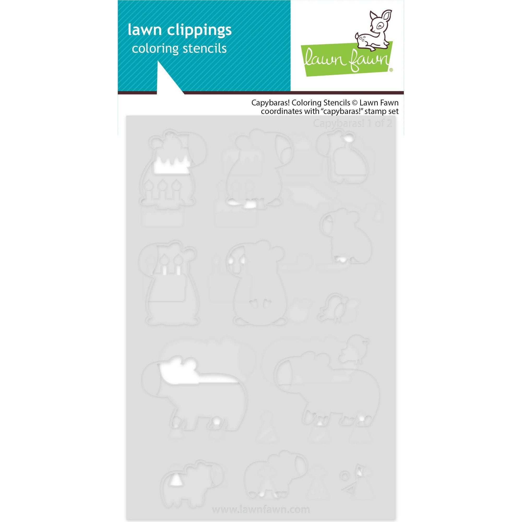 Lawn Fawn Capybaras! Coloring Stencils lf3766