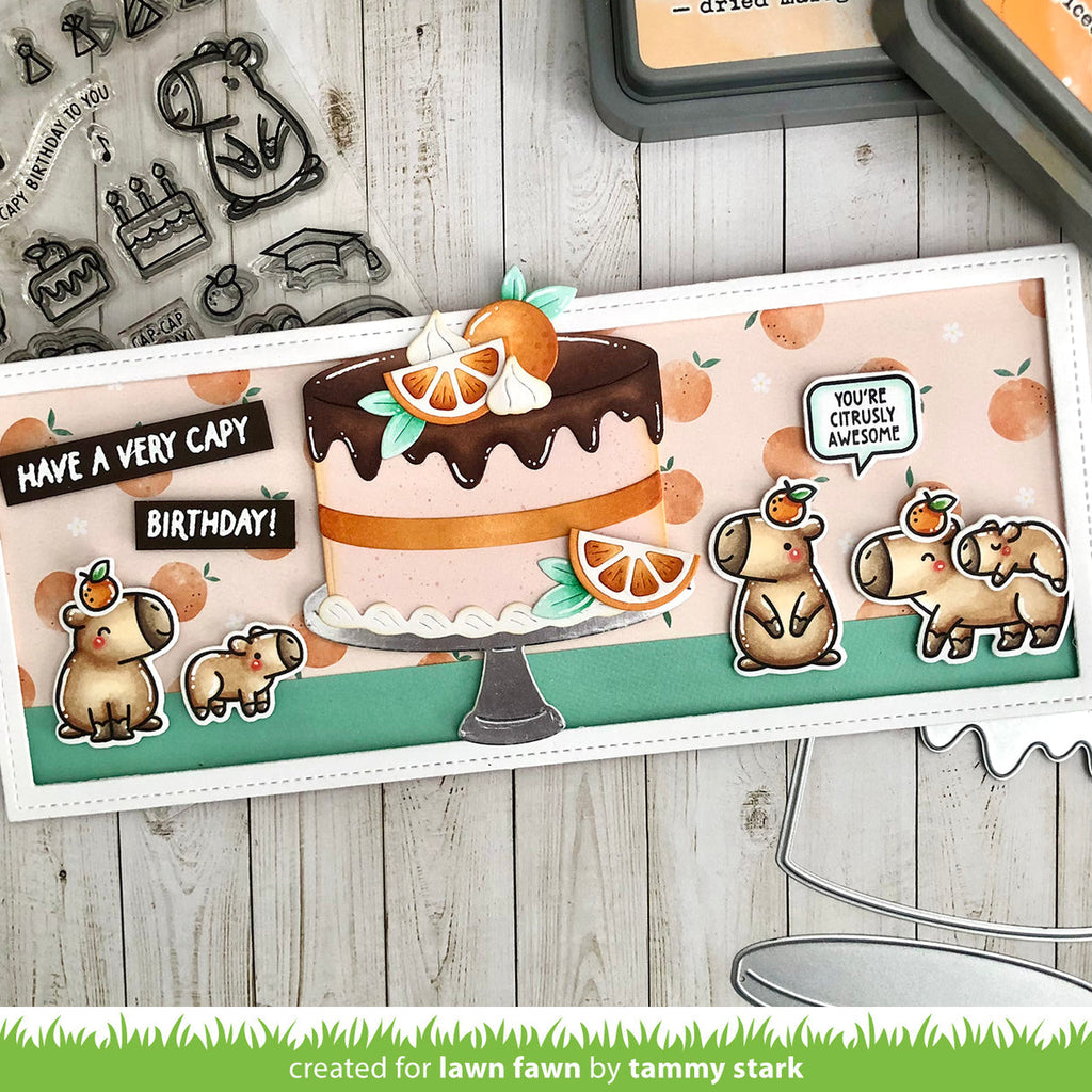 Lawn Fawn Capybaras! Stamps and Dies Cake