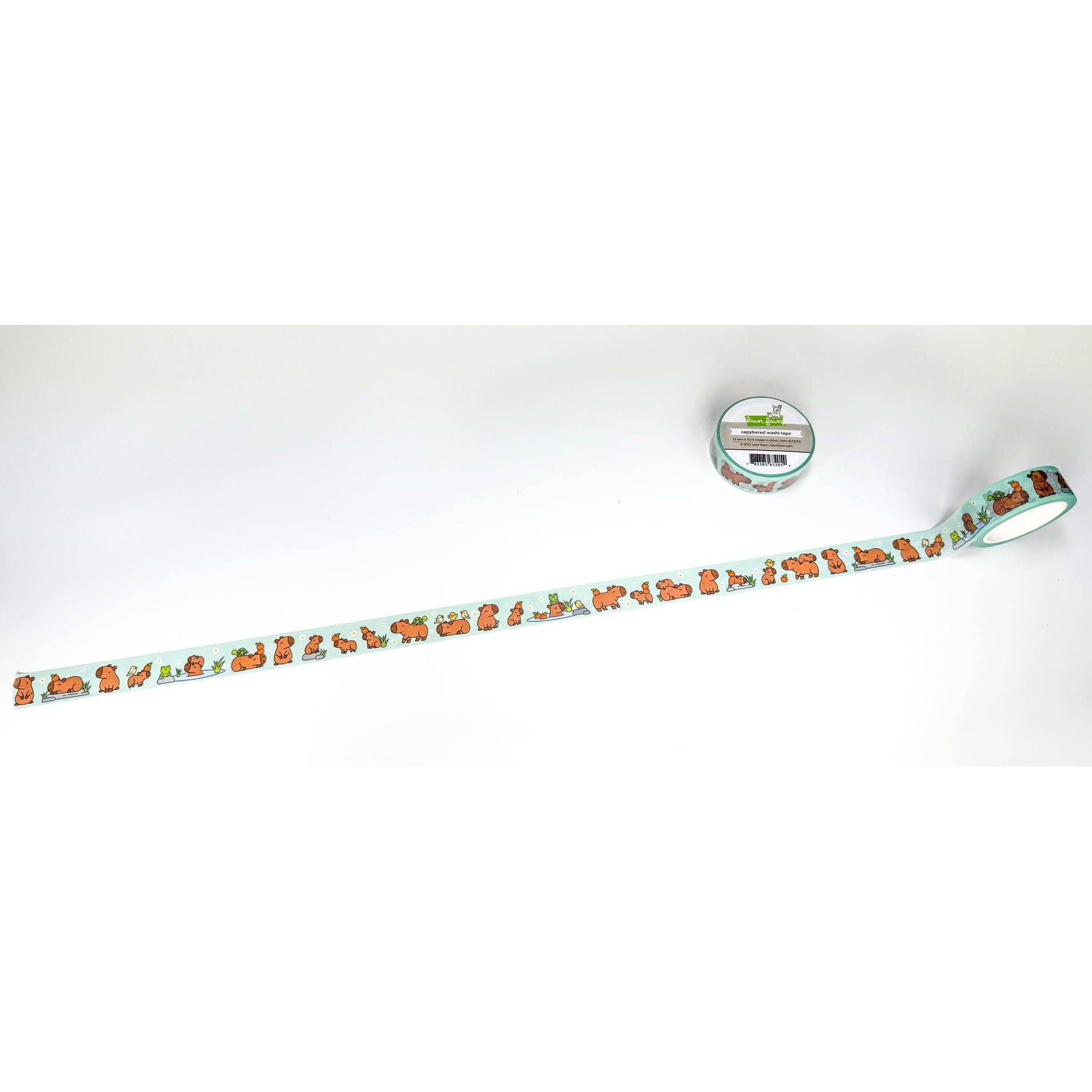 Lawn Fawn Capybaras! Washi Tape lf3755 rolled out