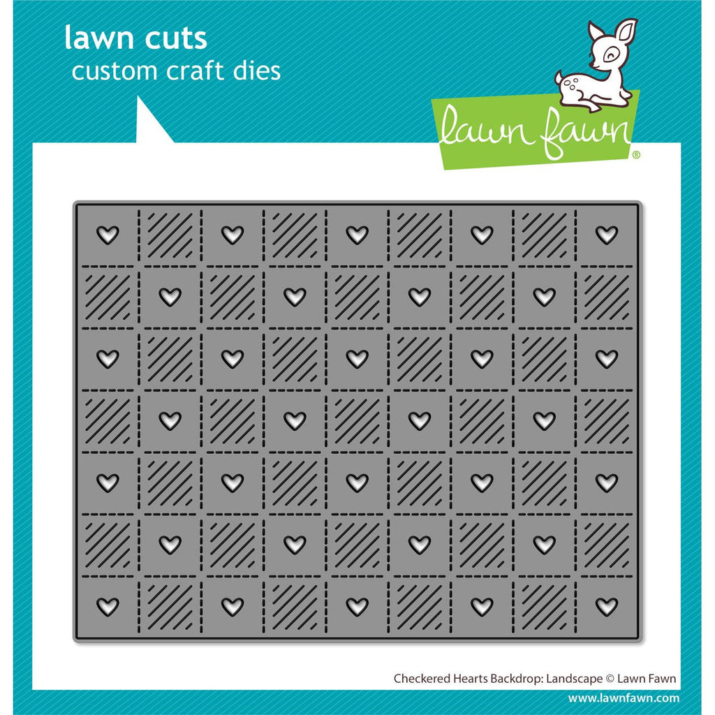 Lawn Fawn Checkered Hearts Backdrop: Landscape Die lf3963