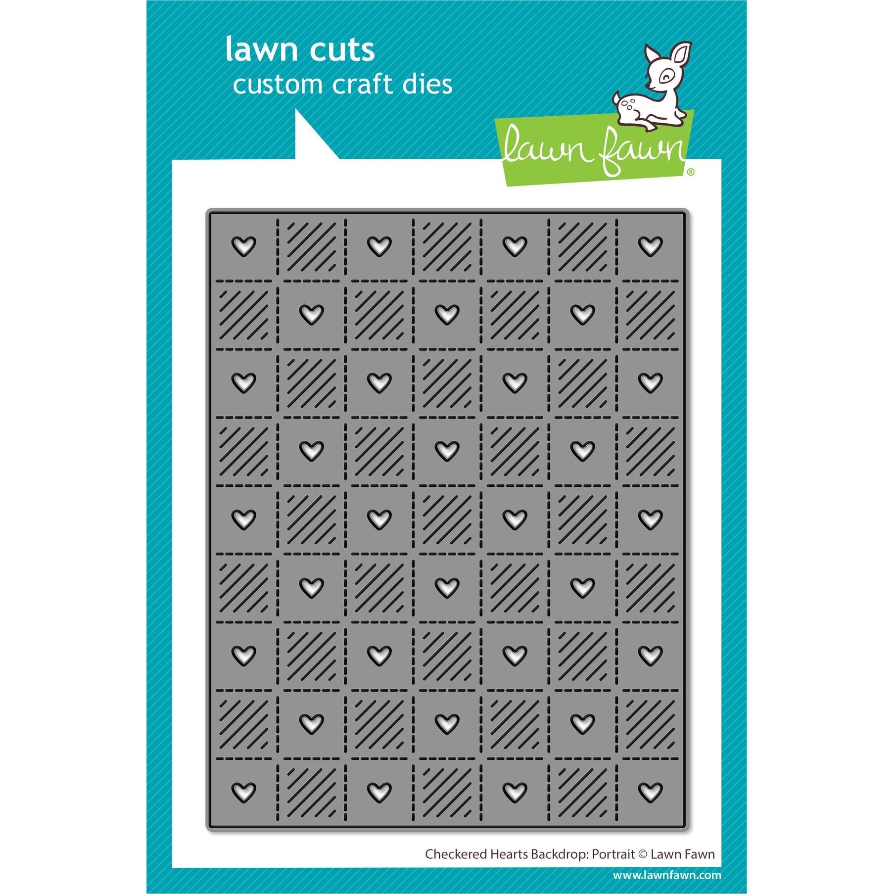 Lawn Fawn Checkered Hearts Backdrop: Portrait Die lf3962